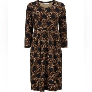 MASAI Elegant Leopard Print Midi Dress NWT